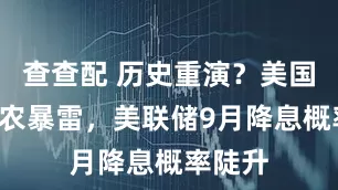 查查配 历史重演？美国7月非农暴雷，美联储9月降息概率陡升