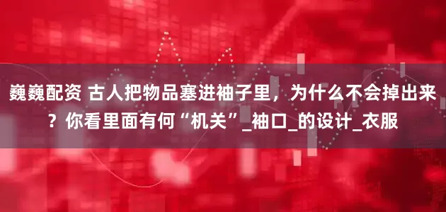 巍巍配资 古人把物品塞进袖子里，为什么不会掉出来？你看里面有何“机关”_袖口_的设计_衣服